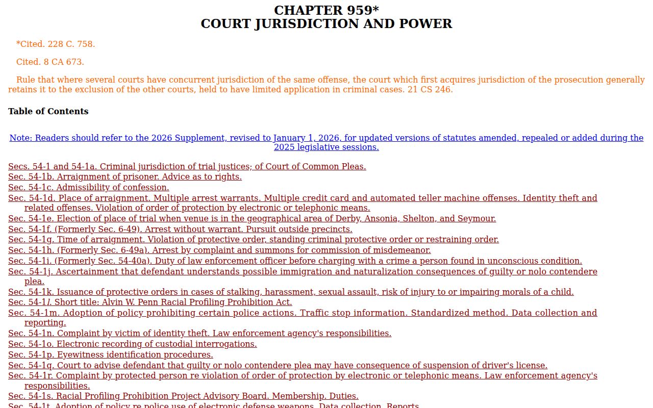 New Haven arrest warrant court authority statute
