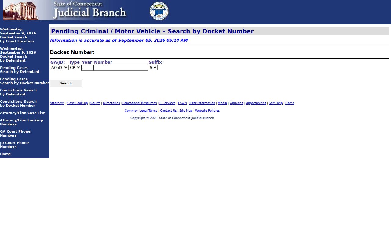 New Haven warrant records docket number lookup